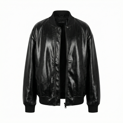 black leather jacket