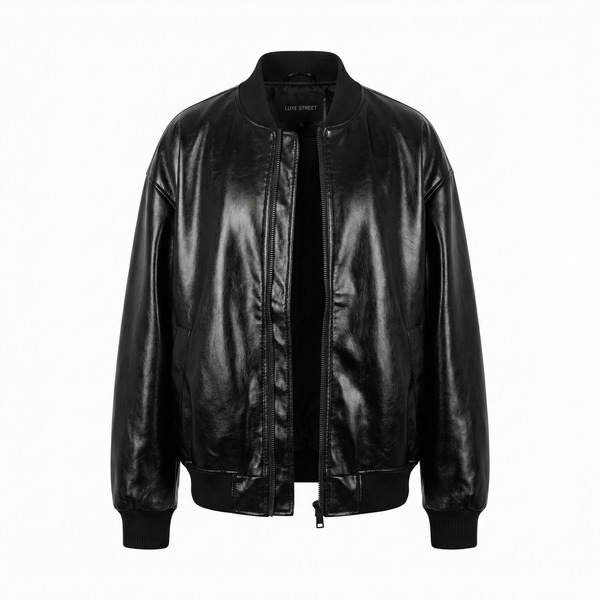 black leather jacket